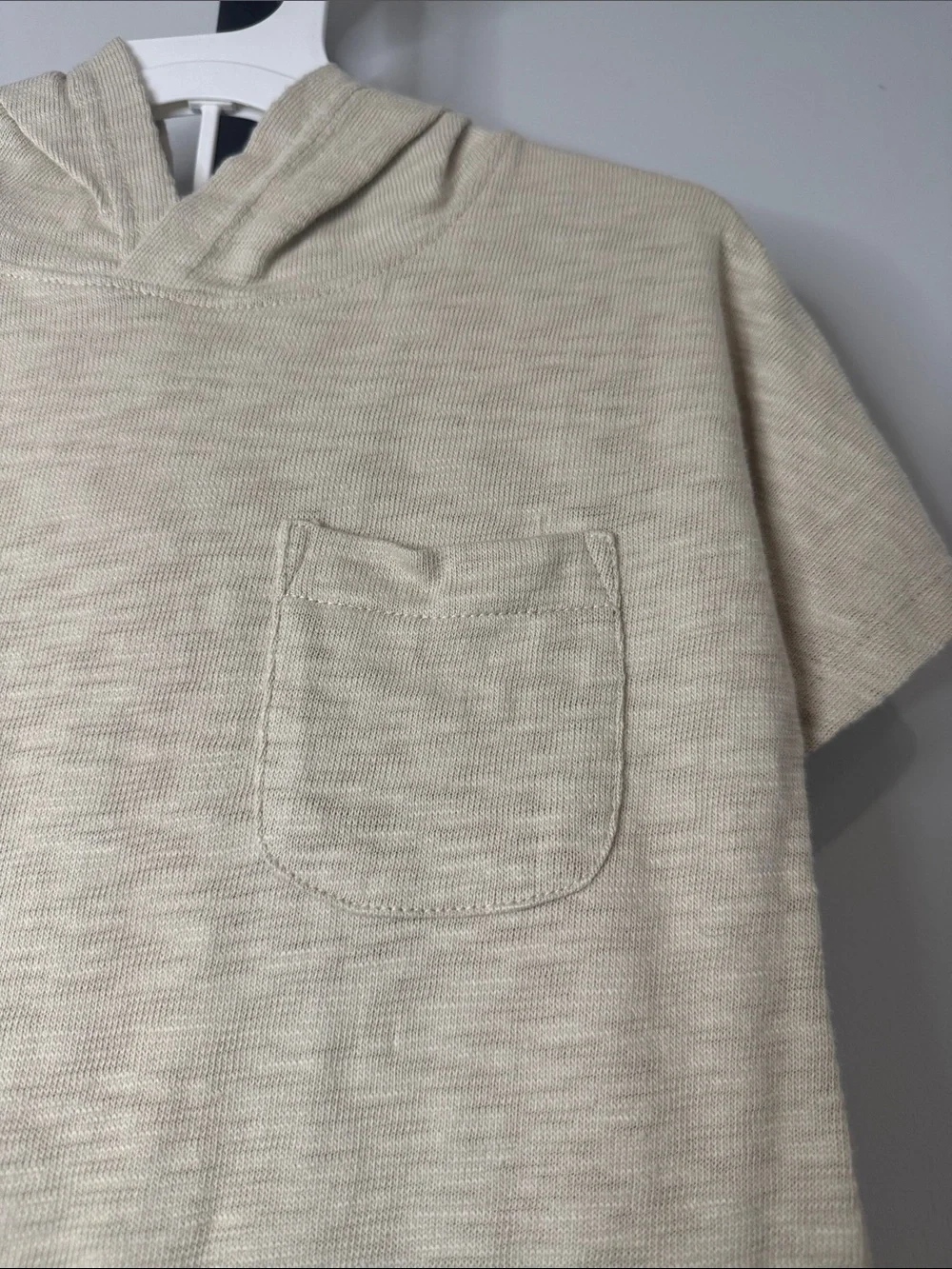 Cat & Jack Beige Set Short Sleeve Hooded Top & Shorts Toddler Boys New NWT